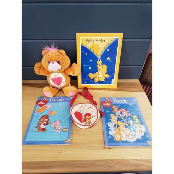 80s/90s Care‎ Bears Puzzles, Plush, Purse and School Folder - Picture 1 of 9